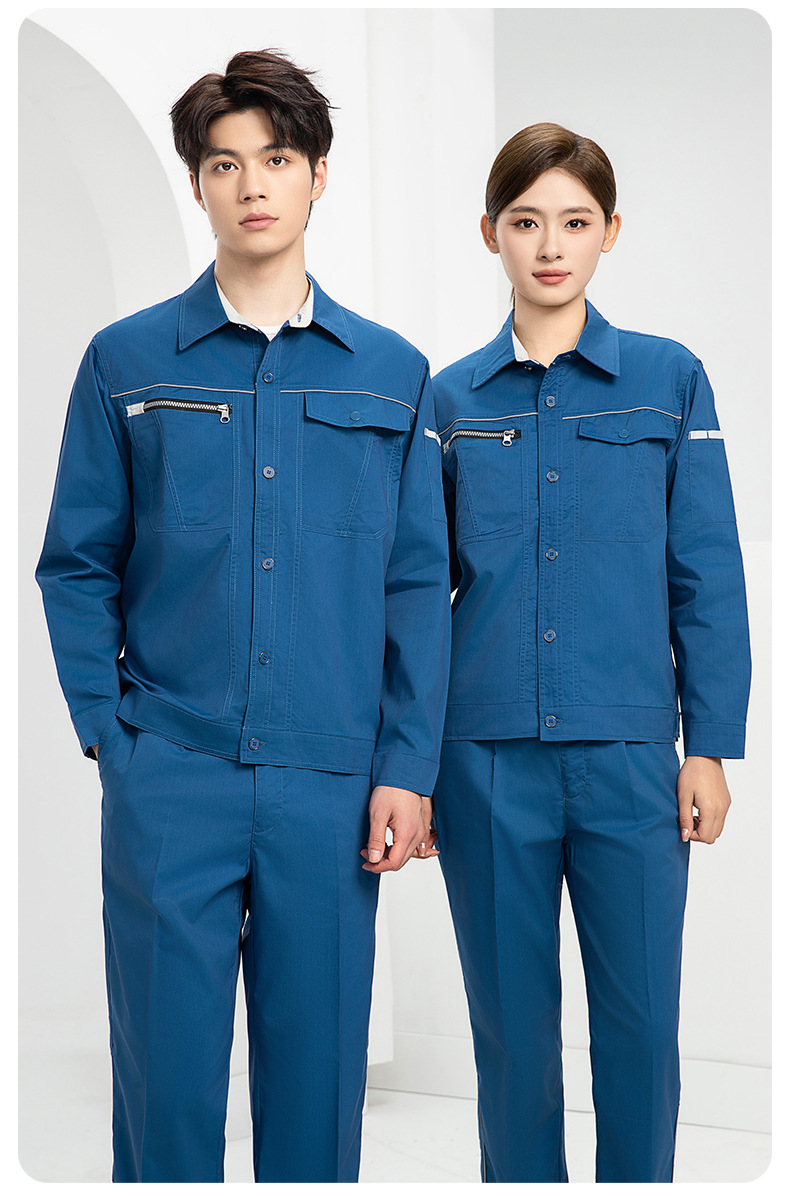 DL235D 夏季短袖高端工作服男薄款吸濕排汗工裝汽修車間工廠勞保服定制(圖19)