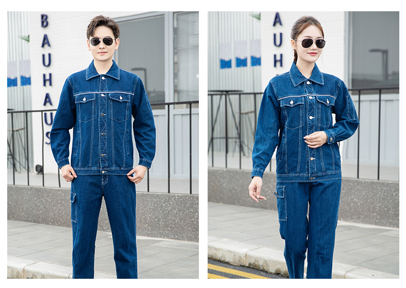 NZ2091 海源彈力牛仔工作服定制男耐磨純棉電焊防燙焊工電工汽修勞保服(圖18)