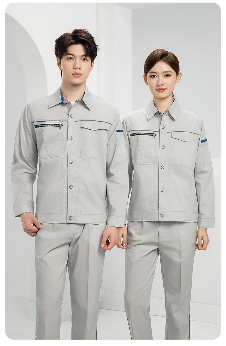 DL235X 高端夏季薄款長袖工作服定制印字薄款耐磨汽修工廠電焊車間勞保服(圖21)