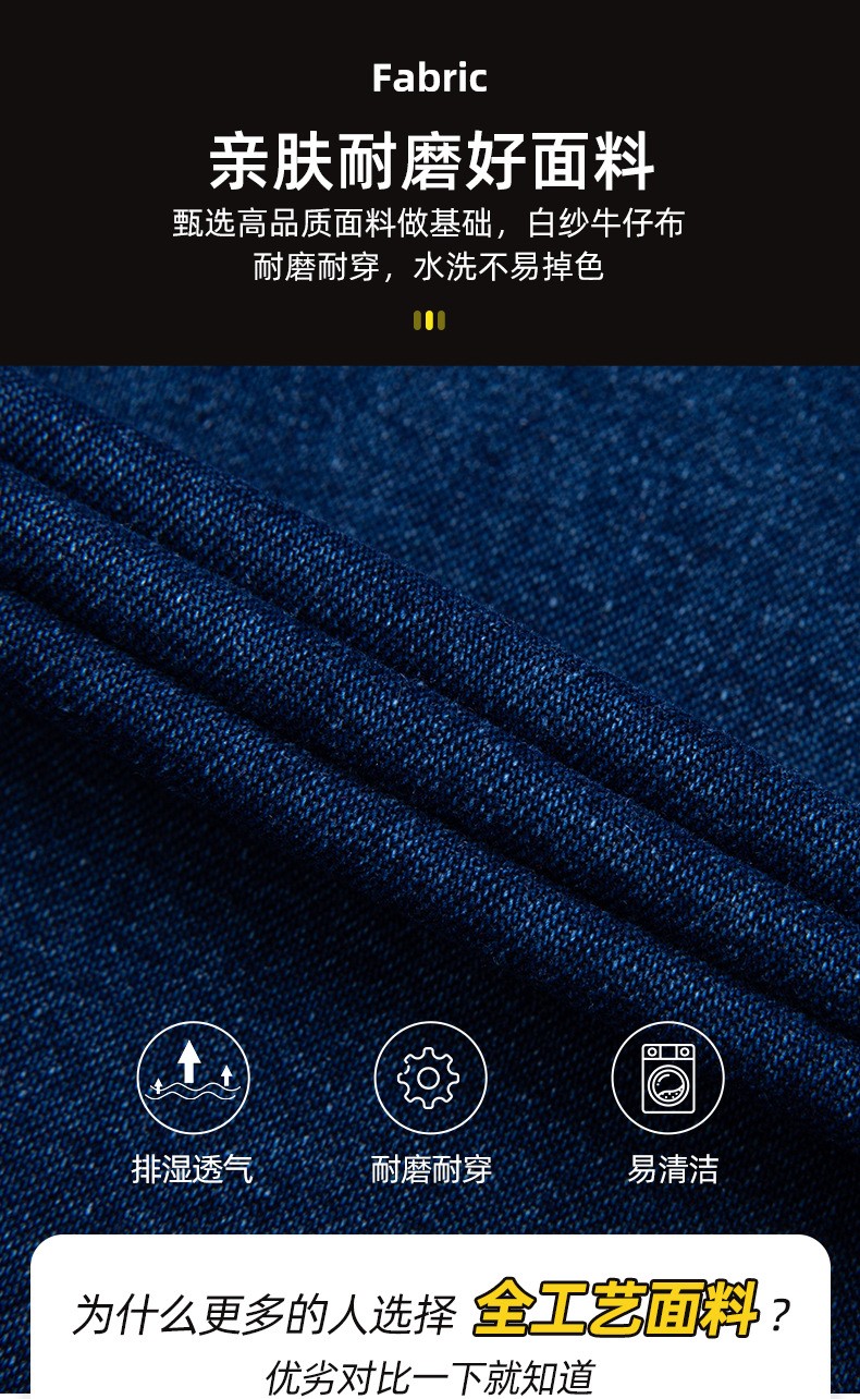 NZ024A 夏季薄款長袖反光繩拉鏈牛仔工作服定制套裝男電焊工機修勞保服(圖3)