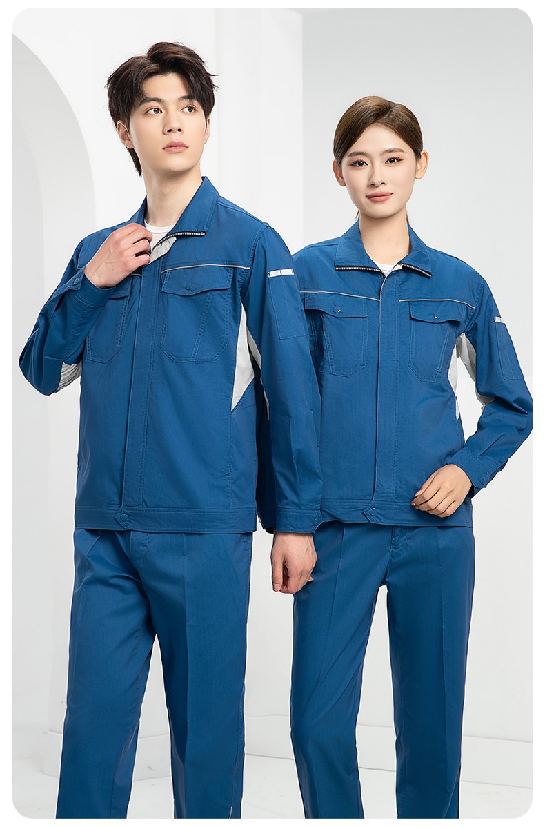 DL237D 夏季彈力竹纖維工作服套裝定制吸濕排汗透氣長短袖薄款電工勞保服(圖18)