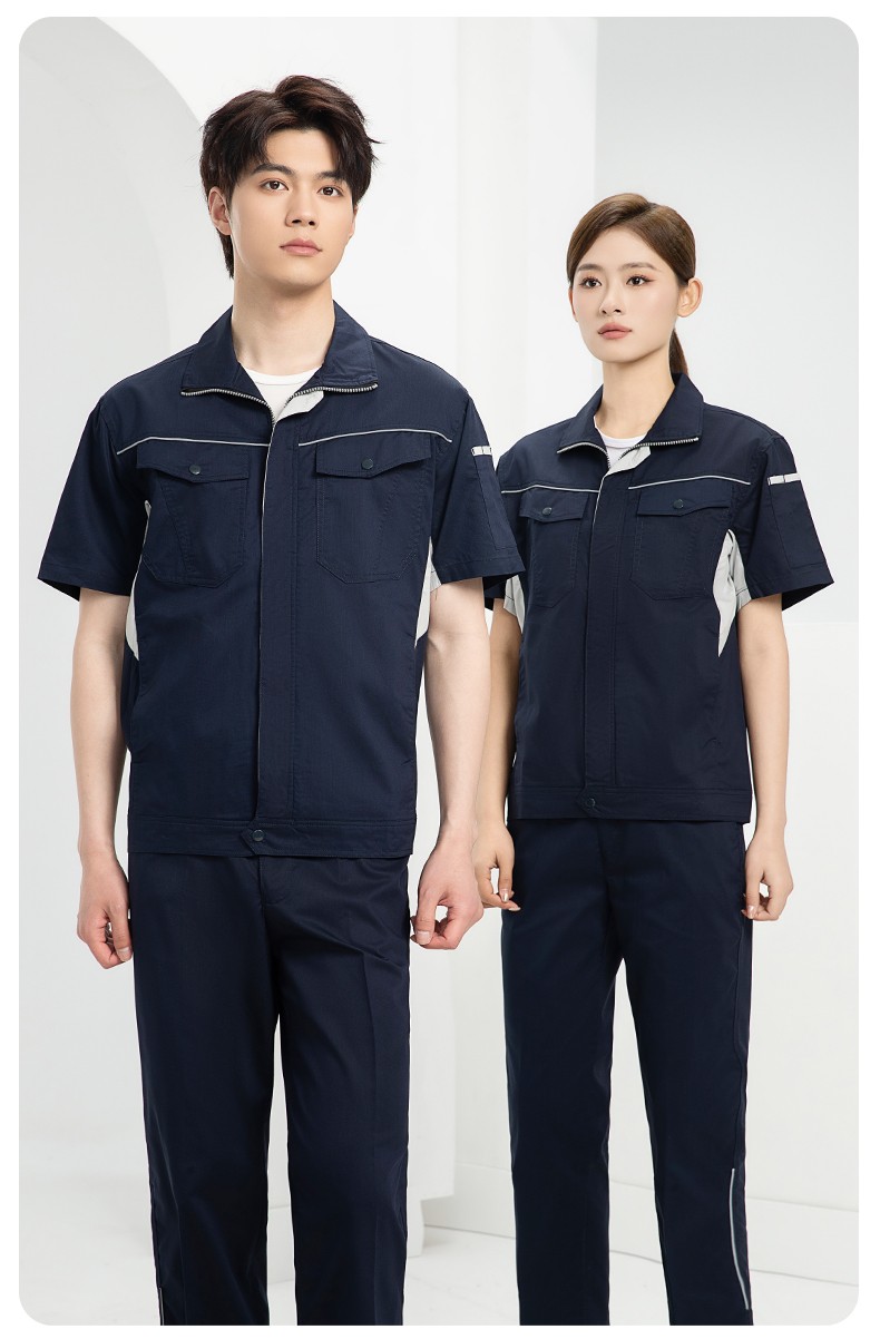 DL237X 夏季薄款竹纖維長袖工作服定制男薄款耐磨汽修工廠電焊車間勞保服(圖14)