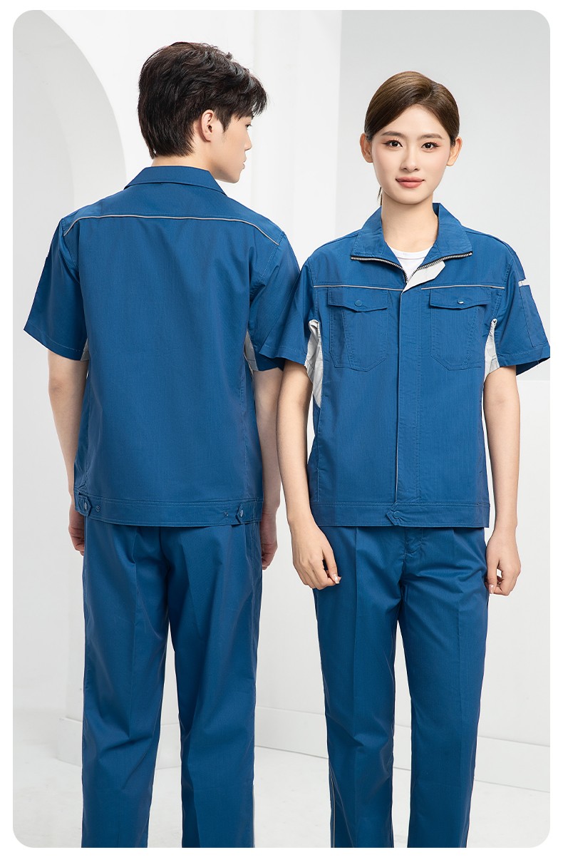 DL237X 夏季薄款竹纖維長袖工作服定制男薄款耐磨汽修工廠電焊車間勞保服(圖16)