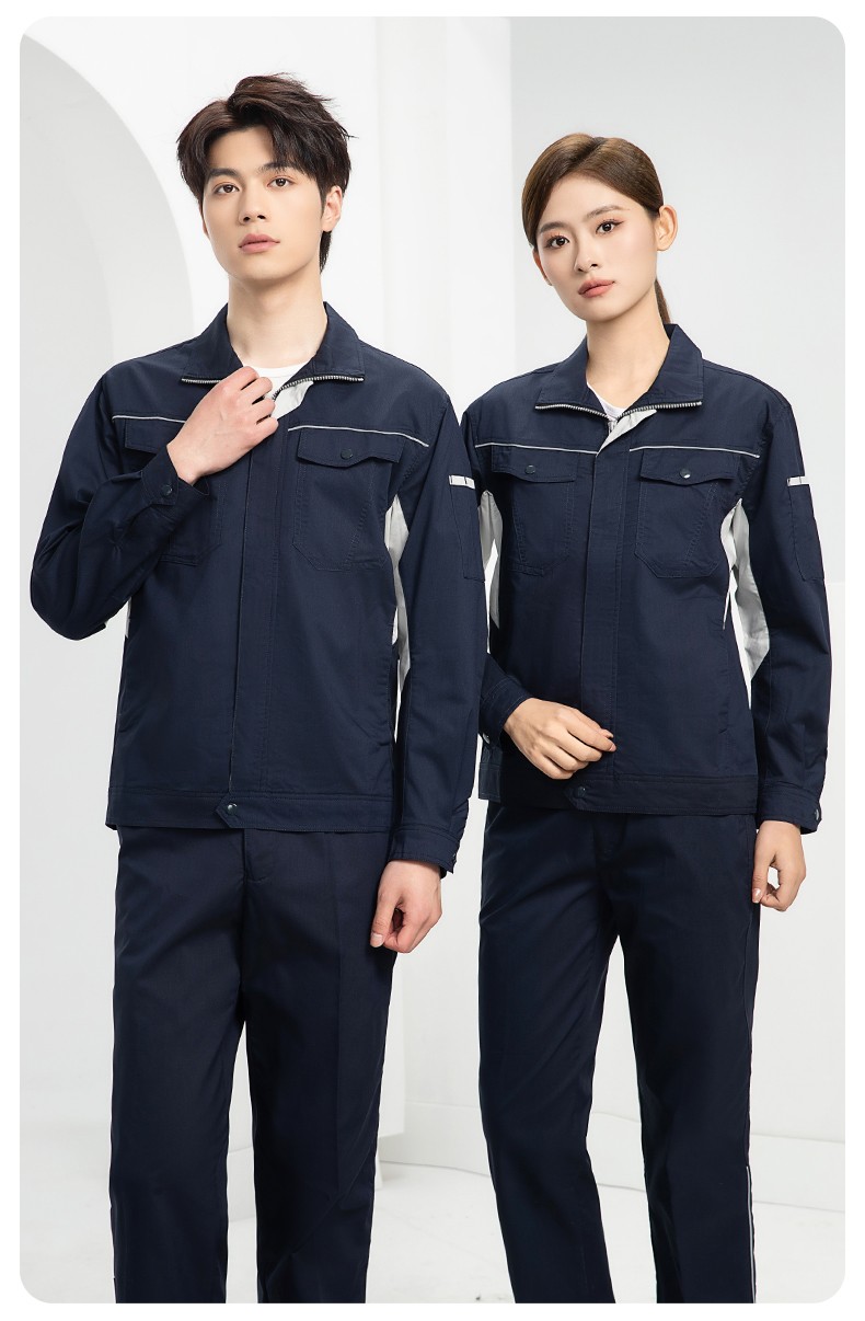 DL237X 夏季薄款竹纖維長袖工作服定制男薄款耐磨汽修工廠電焊車間勞保服(圖20)