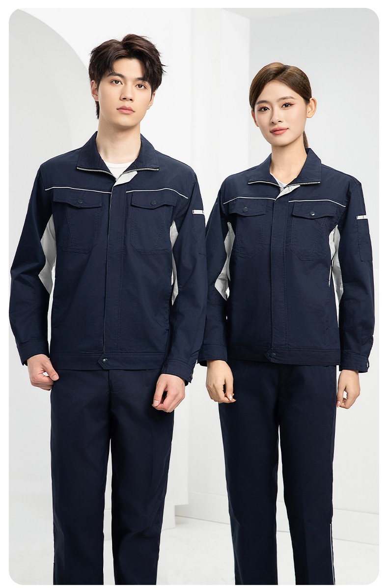 DL237X 夏季薄款竹纖維長袖工作服定制男薄款耐磨汽修工廠電焊車間勞保服(圖19)