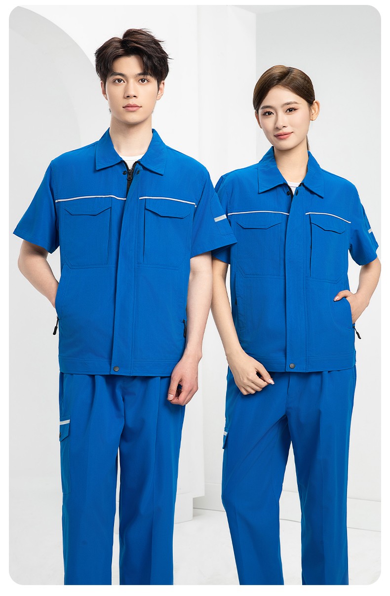 DM242X 夏季長袖工作服男套裝耐磨工廠車間廠服建筑施工勞保服汽修服定制(圖14)