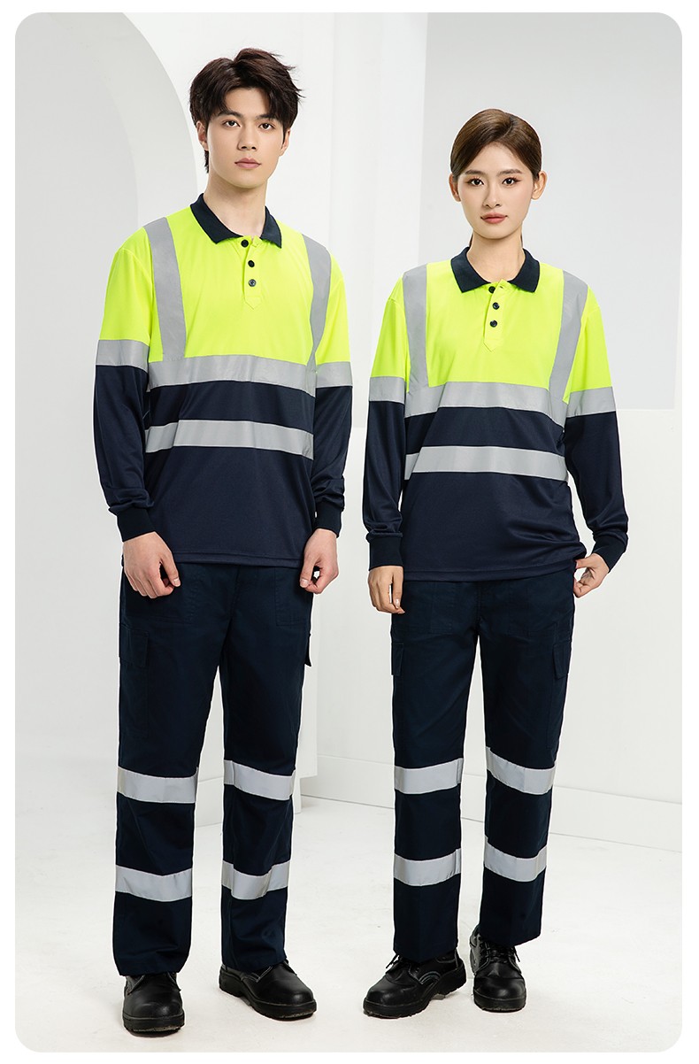 SG2119D 夏季速干短袖工服反光條薄款透氣POLO文化衫車間機(jī)修工裝(圖16)