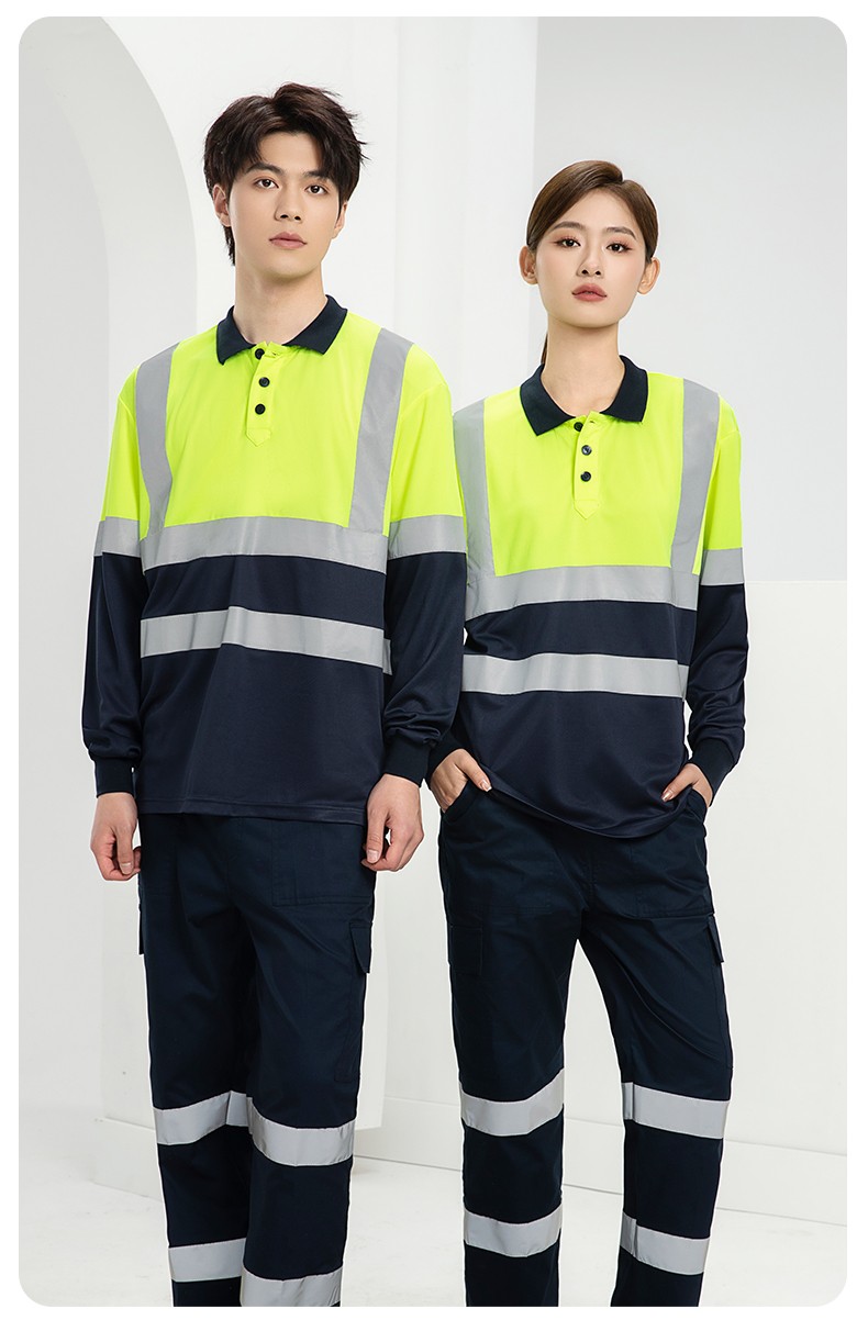 SG2119D 夏季速干短袖工服反光條薄款透氣POLO文化衫車間機(jī)修工裝(圖17)