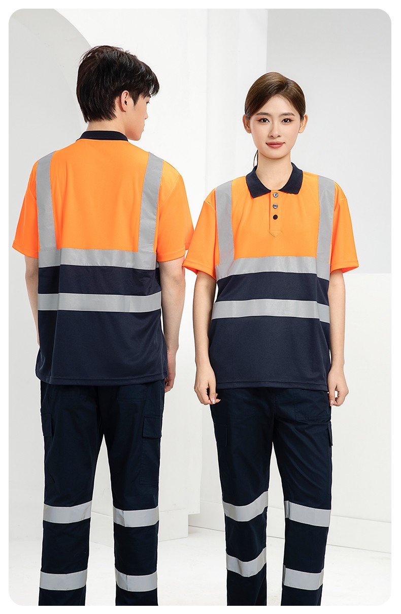 SG2119D 夏季速干短袖工服反光條薄款透氣POLO文化衫車間機(jī)修工裝(圖20)
