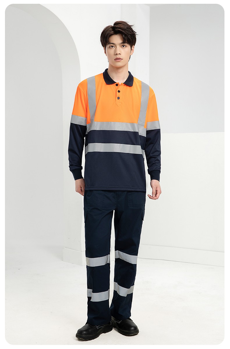 SG2119D 夏季速干短袖工服反光條薄款透氣POLO文化衫車間機(jī)修工裝(圖21)