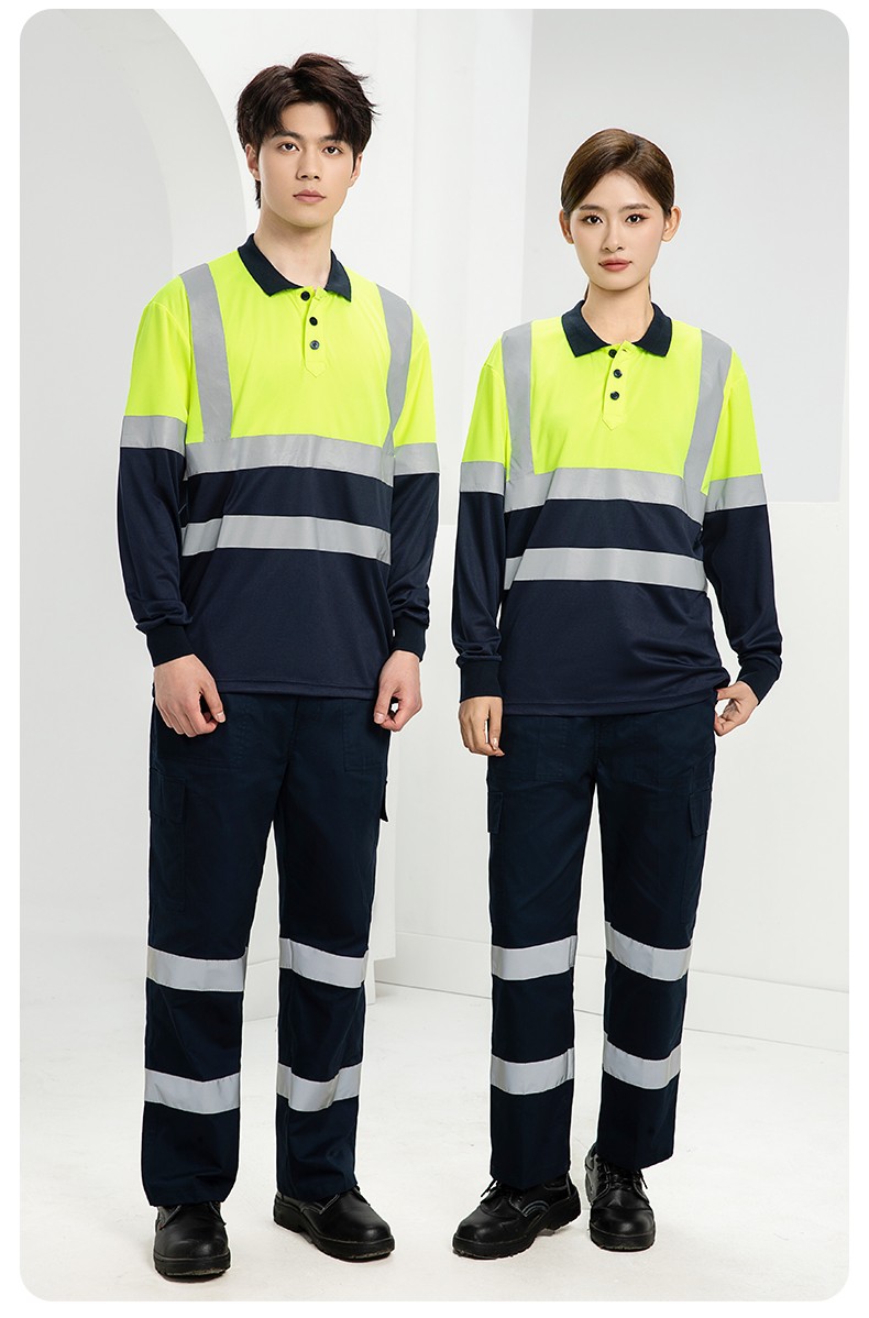 SG2119X 夏季速干長(zhǎng)袖工服反光條薄款透氣POLO文化衫車間機(jī)修工裝(圖13)