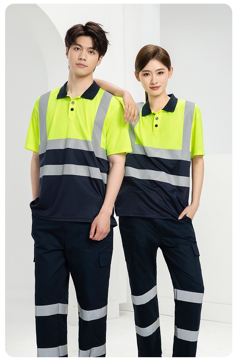 SG2119X 夏季速干長(zhǎng)袖工服反光條薄款透氣POLO文化衫車間機(jī)修工裝(圖15)