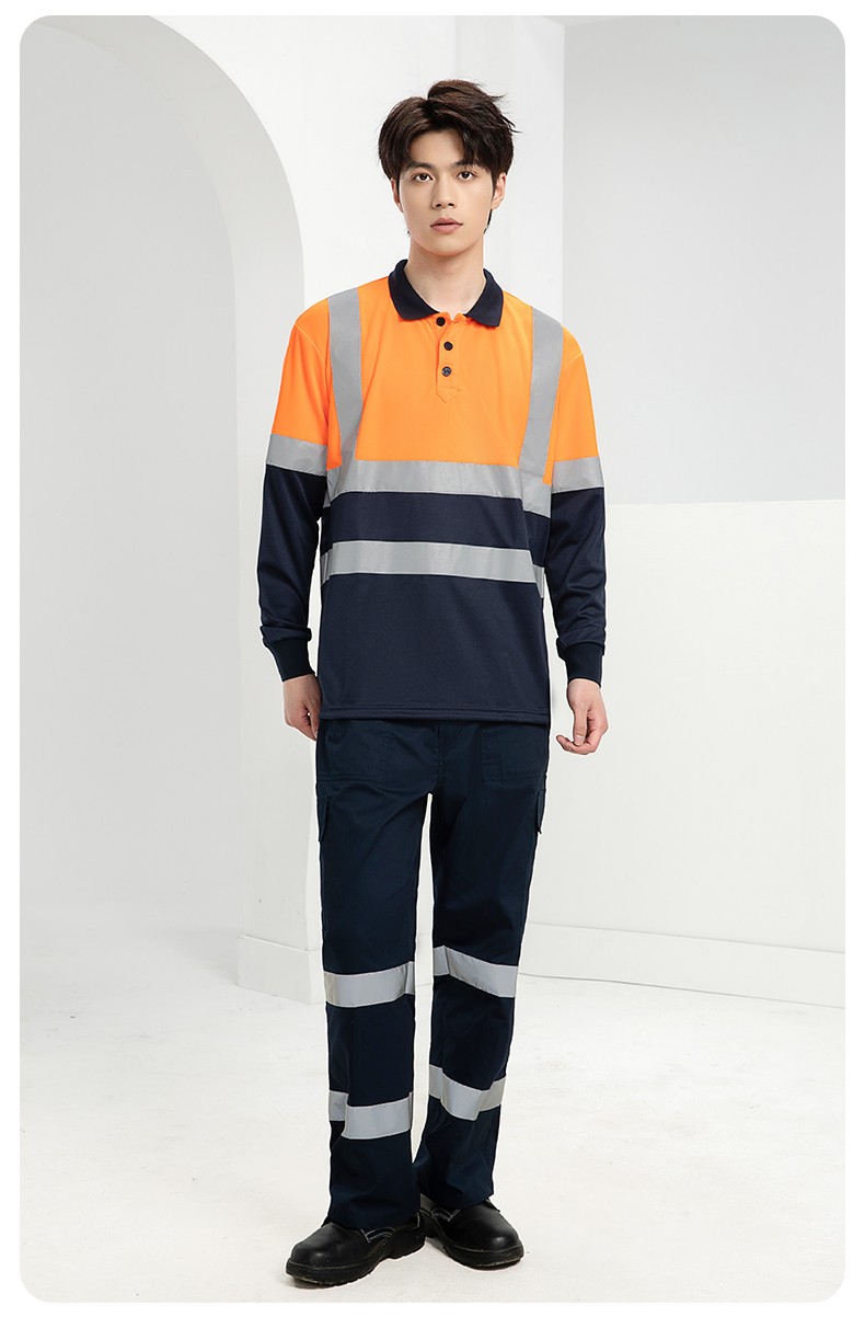 SG2119X 夏季速干長(zhǎng)袖工服反光條薄款透氣POLO文化衫車間機(jī)修工裝(圖18)