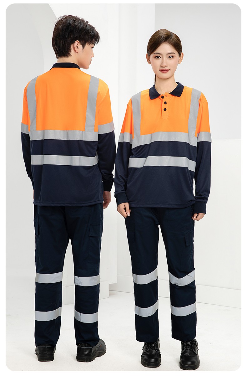 SG2119X 夏季速干長(zhǎng)袖工服反光條薄款透氣POLO文化衫車間機(jī)修工裝(圖20)