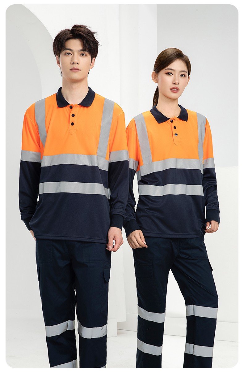 SG2119X 夏季速干長(zhǎng)袖工服反光條薄款透氣POLO文化衫車間機(jī)修工裝(圖19)