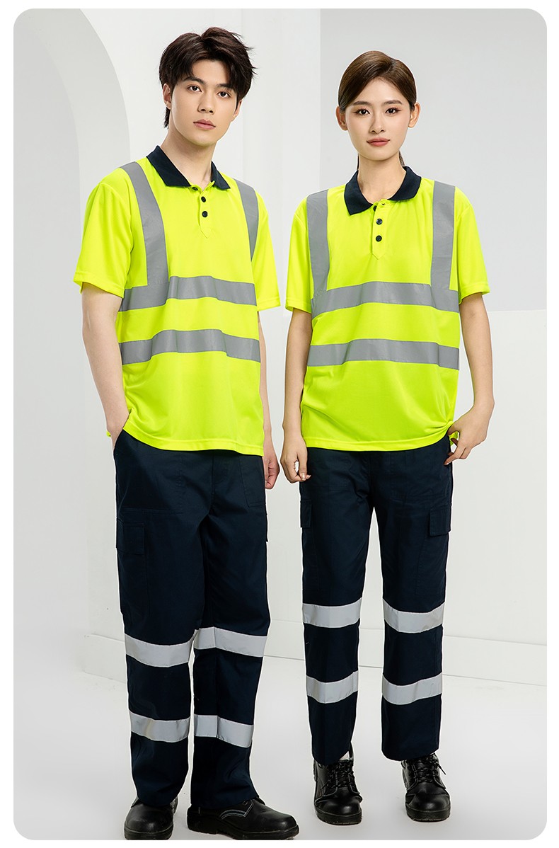 SG2120X 翻領速干反光polo男戶外環衛道路施工環衛安全建筑勞保反光工作服(圖17)