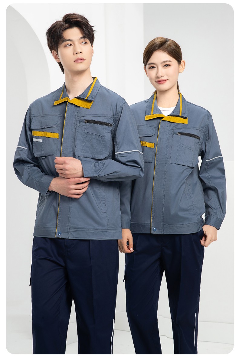 DM2316D 夏季工作服男短袖薄款套裝耐磨透氣勞保服上衣汽修服工廠工裝定制(圖24)