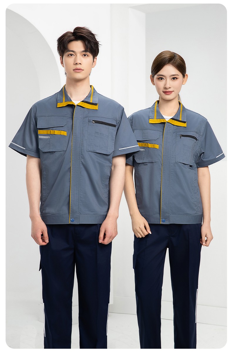 DM2316X 夏季長袖工作服套裝薄款透氣廠服工廠建筑勞保服車間機修服定制(圖15)