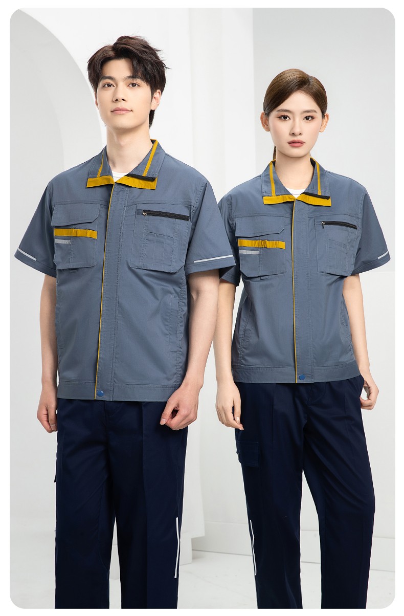DM2316X 夏季長袖工作服套裝薄款透氣廠服工廠建筑勞保服車間機修服定制(圖16)