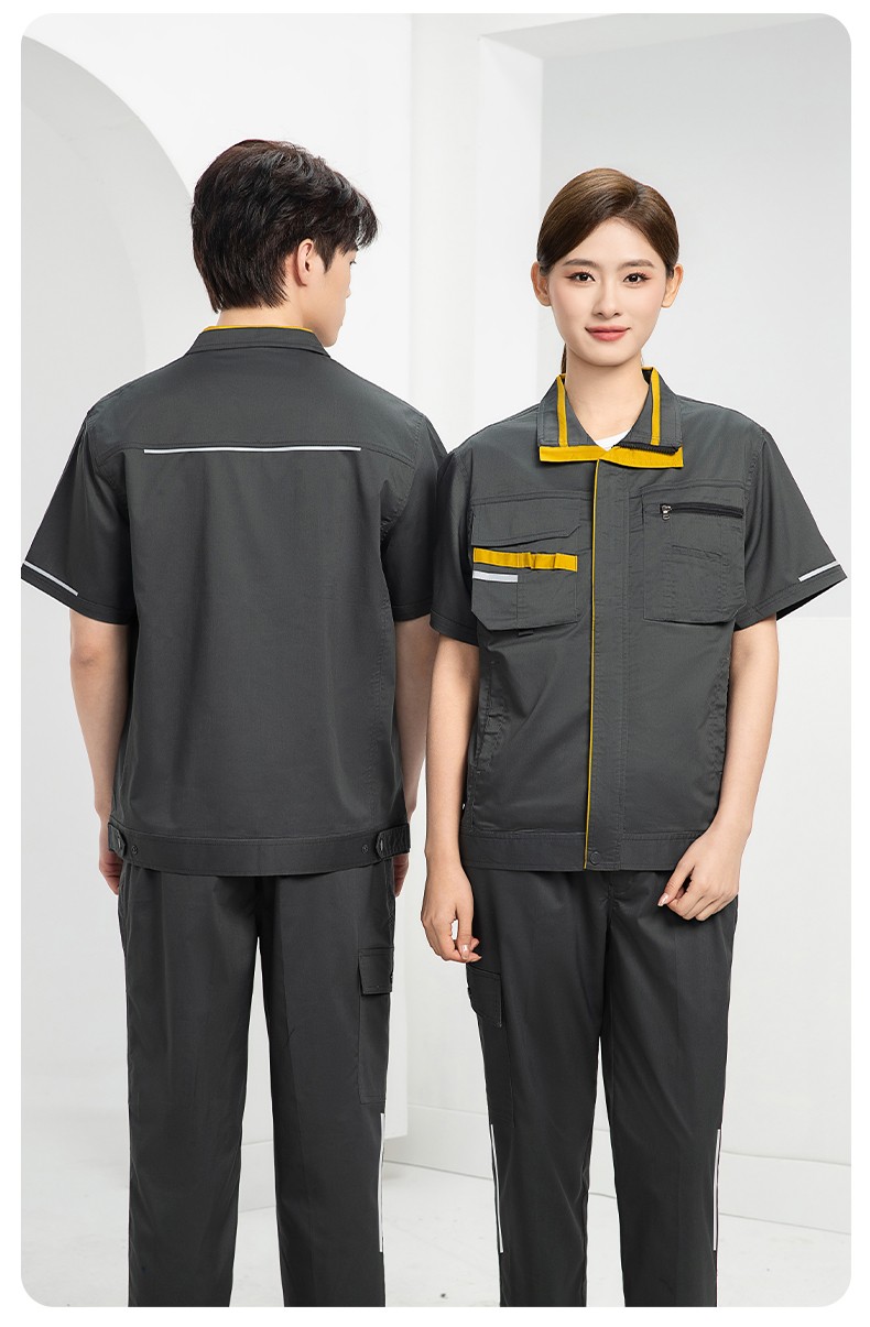 DM2316X 夏季長袖工作服套裝薄款透氣廠服工廠建筑勞保服車間機修服定制(圖18)