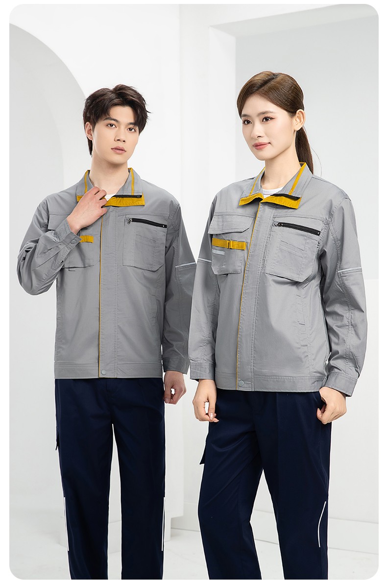 DM2316X 夏季長袖工作服套裝薄款透氣廠服工廠建筑勞保服車間機修服定制(圖22)