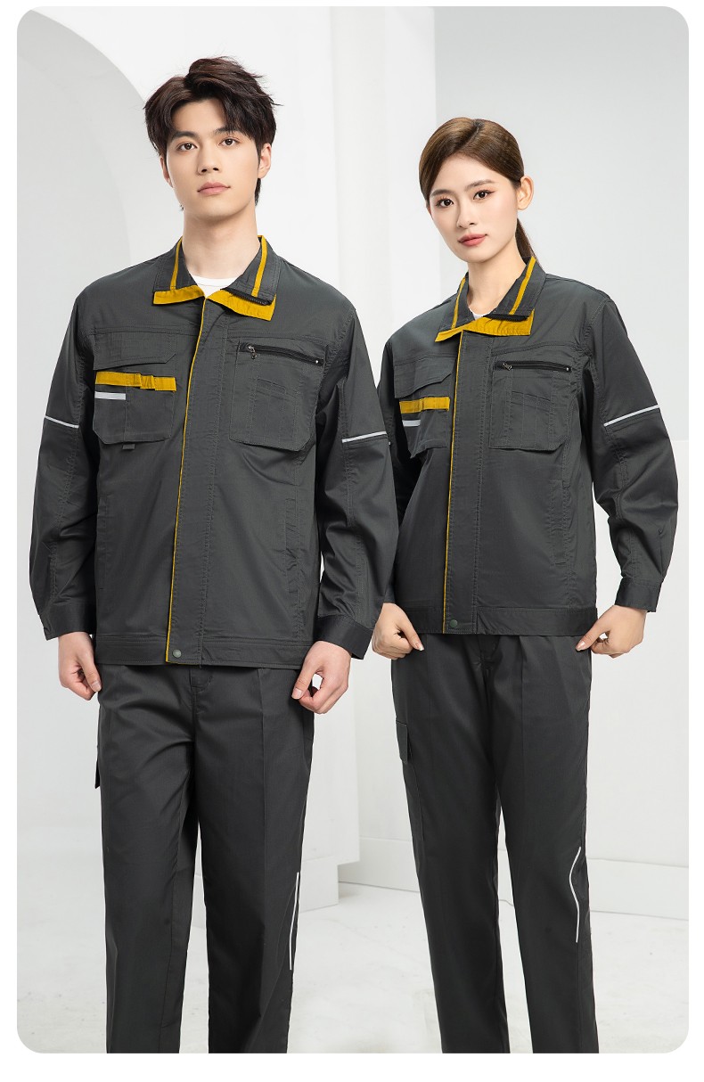 DM2316X 夏季長袖工作服套裝薄款透氣廠服工廠建筑勞保服車間機修服定制(圖26)