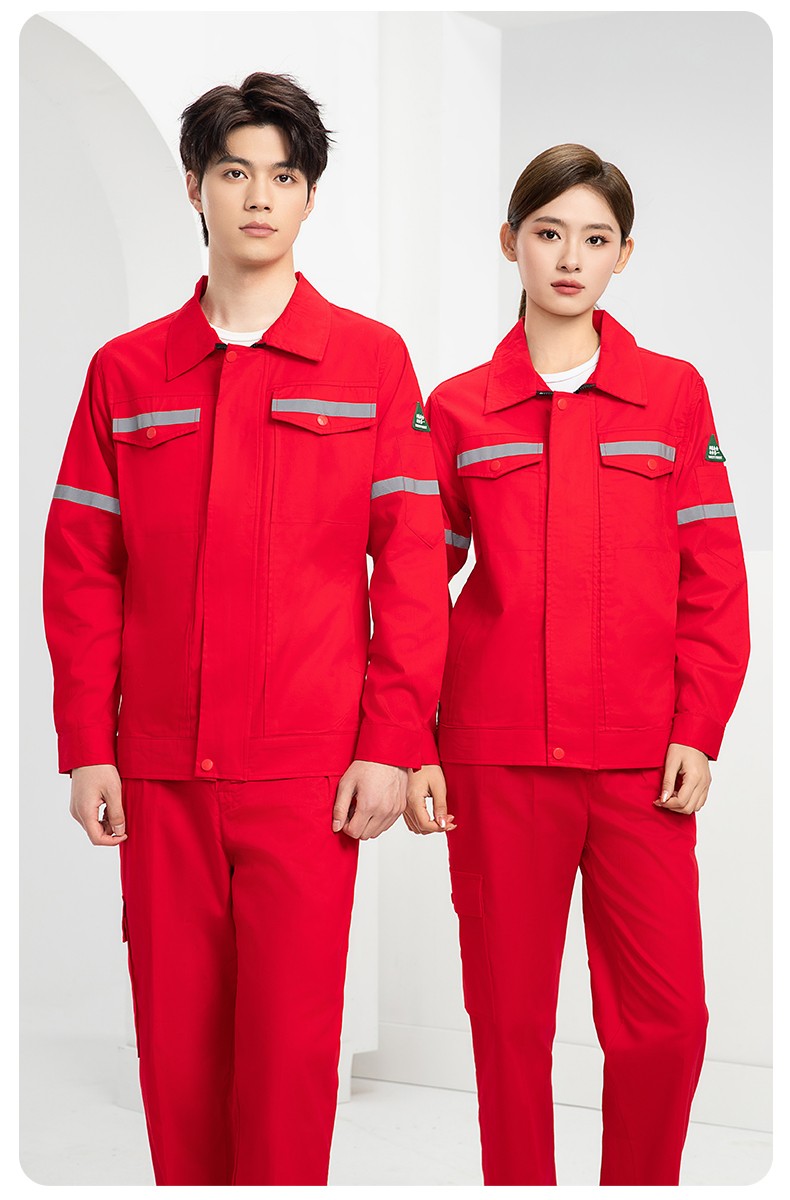 QM2091D 夏季工作服套裝男純棉長短袖薄款反光海油工程工裝機電焊工勞保服(圖25)