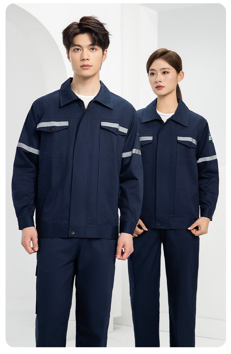 QM2091X 夏季長袖薄款工作服套裝男純棉反光焊工海油工程汽修車間電焊勞保(圖19)