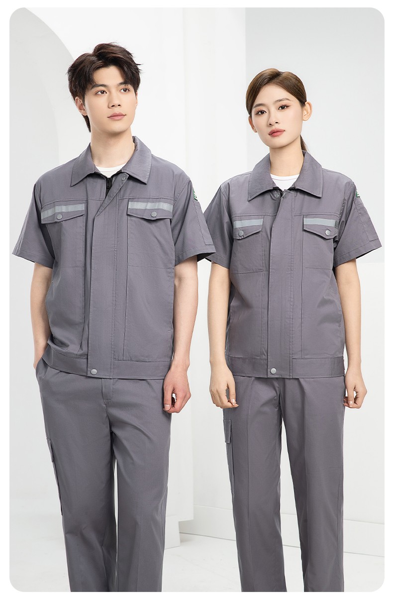 QM2091X 夏季長袖薄款工作服套裝男純棉反光焊工海油工程汽修車間電焊勞保(圖16)