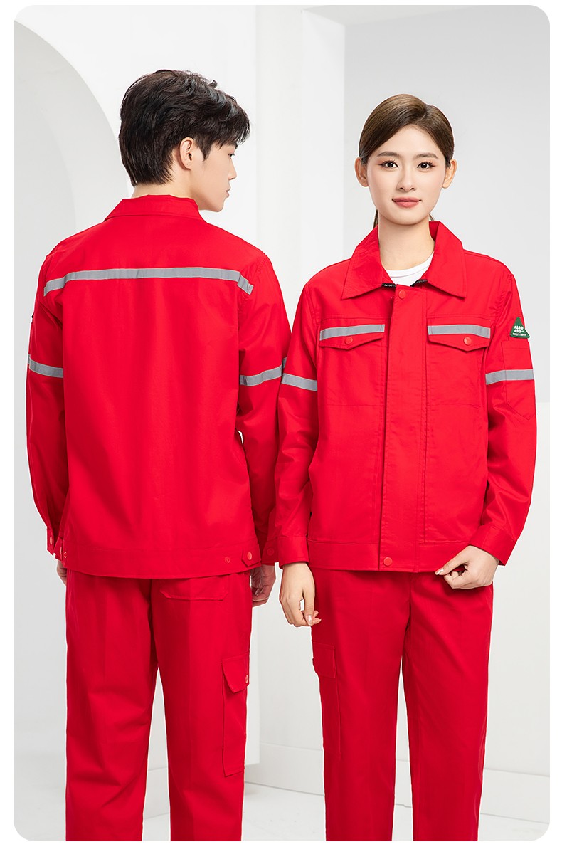 QM2091X 夏季長袖薄款工作服套裝男純棉反光焊工海油工程汽修車間電焊勞保(圖26)