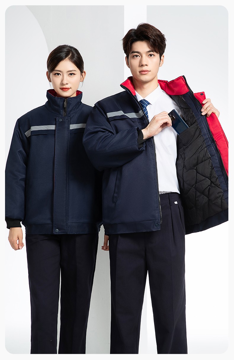 DM13-10YT 冬季工作服棉衣定制男加厚保暖夾克棉襖工廠冷庫車間防寒棉上衣(圖12)