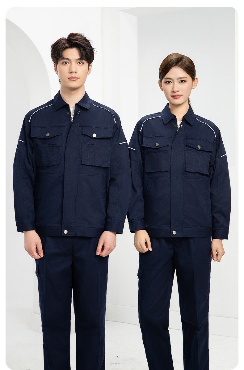 DM2315D 海源夏季工作服男短袖套裝機修服印字LOGO工地工人耐磨工裝定制(圖17)