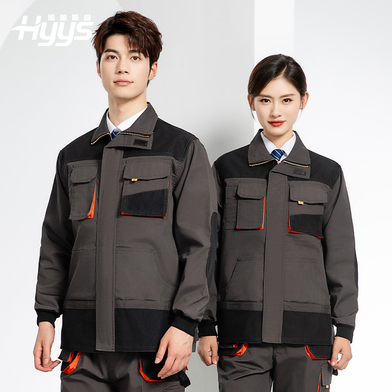 WD2118 跨境立體大兜工作服套裝定制歐美多口袋多兜工裝褲外貿出口勞保服