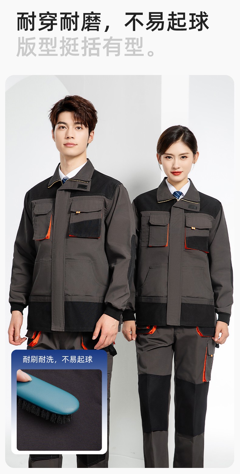 WD2118 跨境立體大兜工作服套裝定制歐美多口袋多兜工裝褲外貿出口勞保服(圖6)