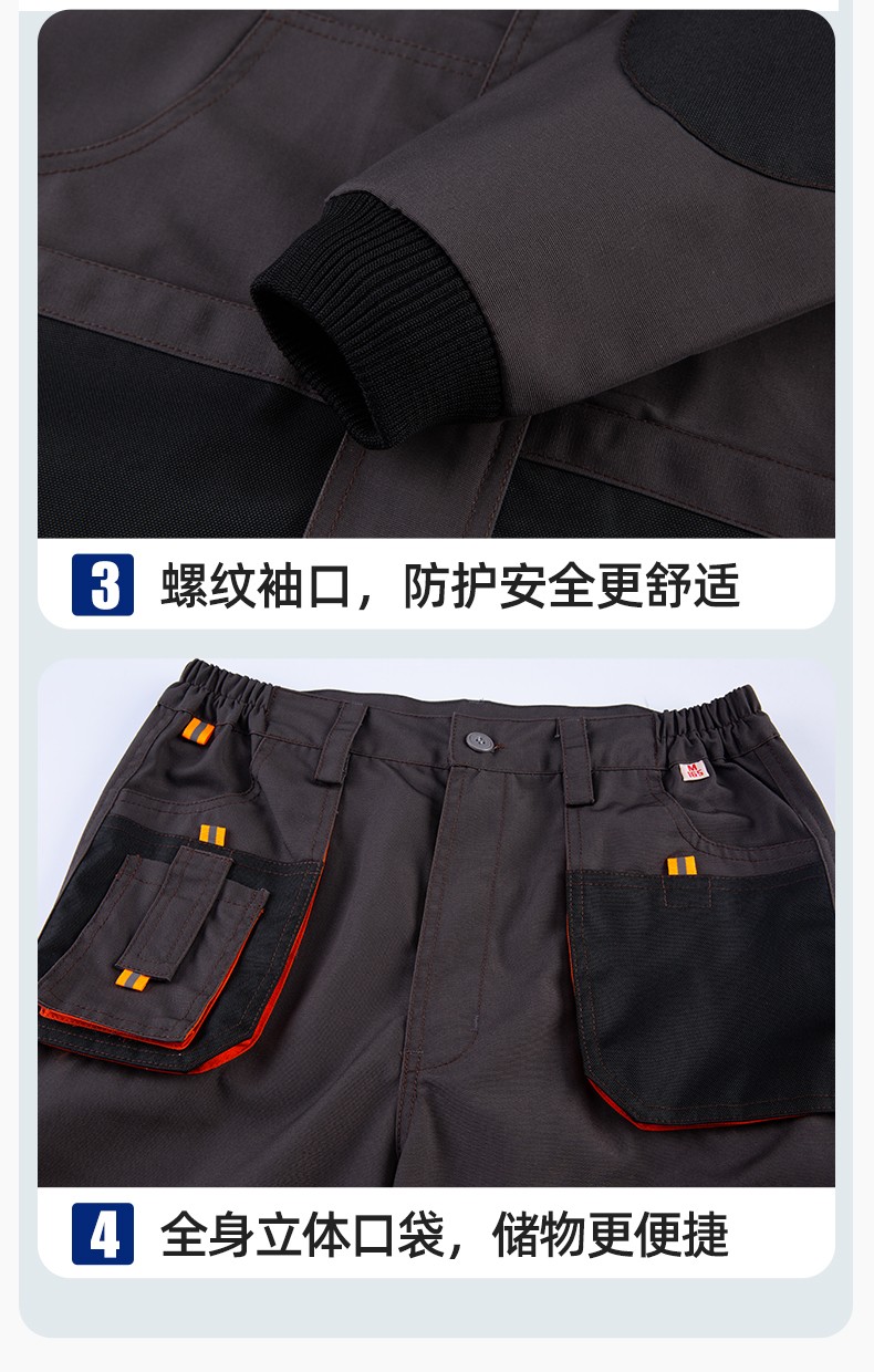 WD2118 跨境立體大兜工作服套裝定制歐美多口袋多兜工裝褲外貿出口勞保服(圖9)