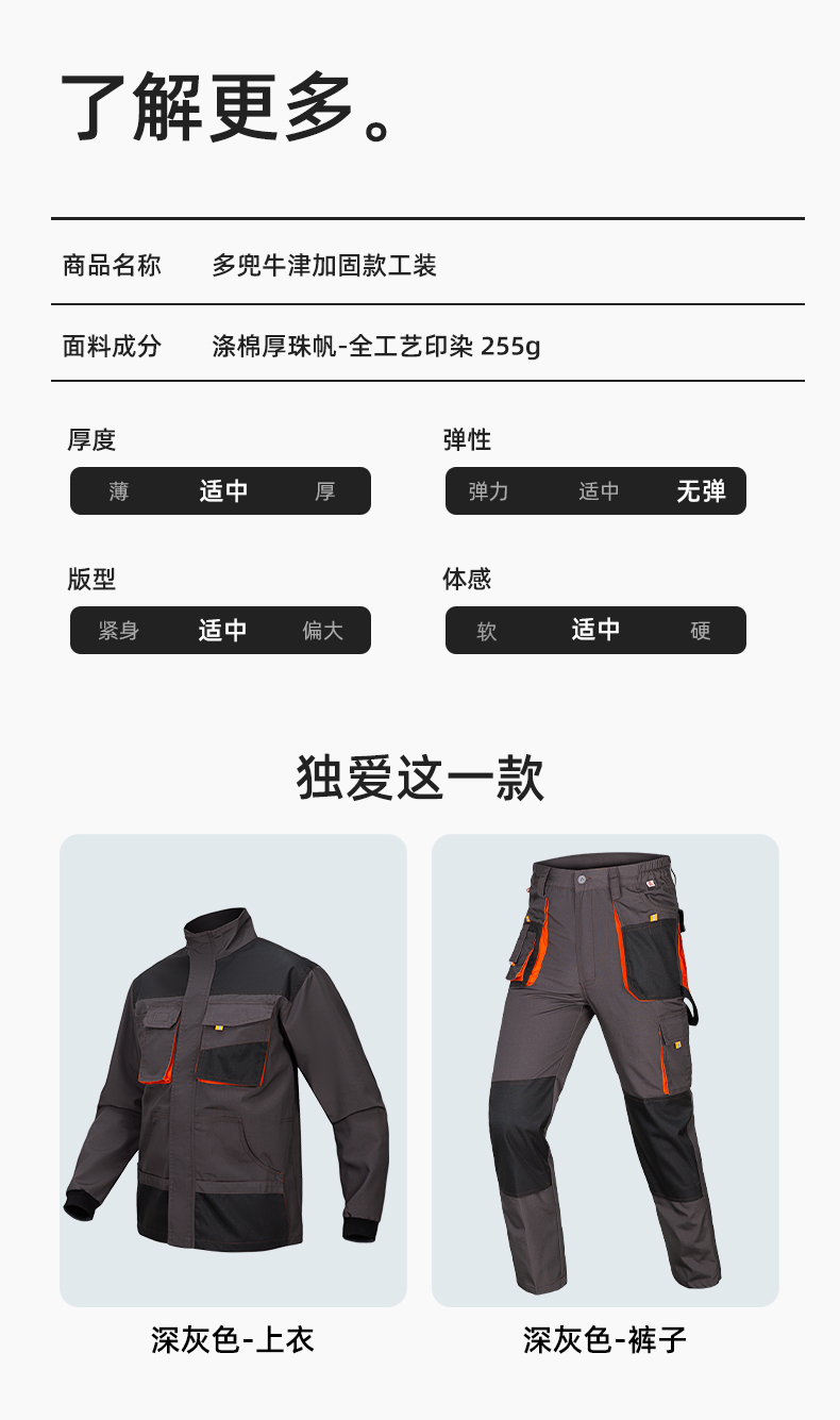WD2118 跨境立體大兜工作服套裝定制歐美多口袋多兜工裝褲外貿出口勞保服(圖10)
