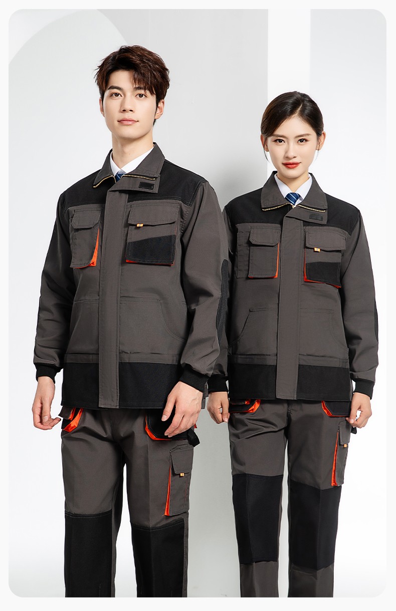 WD2118 跨境立體大兜工作服套裝定制歐美多口袋多兜工裝褲外貿出口勞保服(圖13)