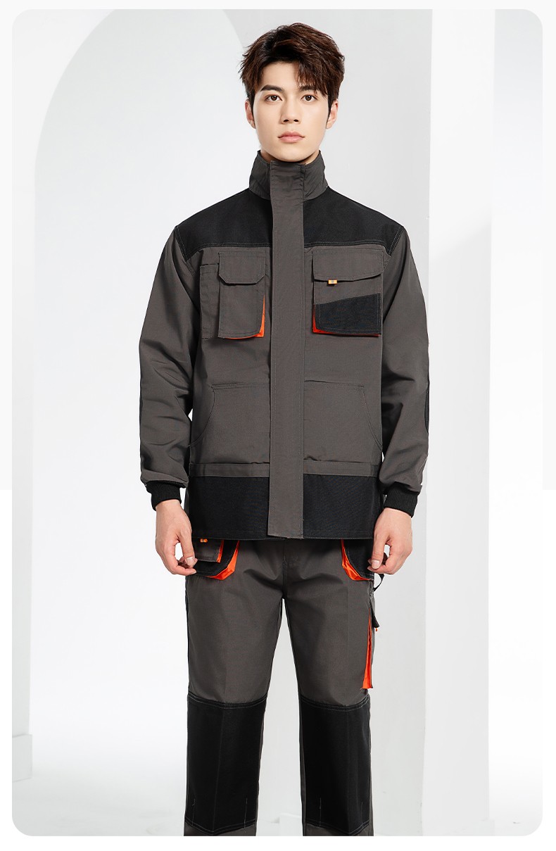 WD2118 跨境立體大兜工作服套裝定制歐美多口袋多兜工裝褲外貿出口勞保服(圖14)