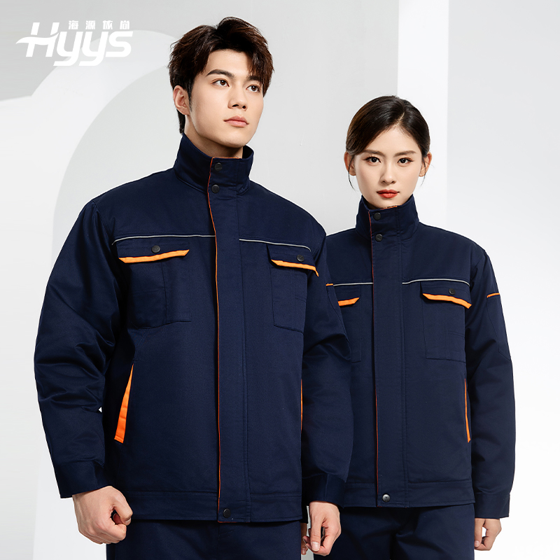 JC-102M 冬季工作服夾克棉衣定制男加絨加厚維修廠勞保服冷庫棉襖套裝防寒