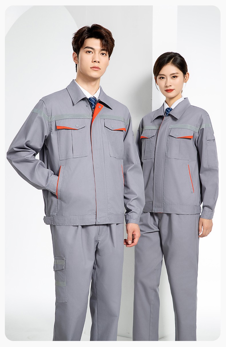 JC-160 春秋工作服勞保服套裝男反光條電子化工廠服車間電工服工作服定制(圖19)