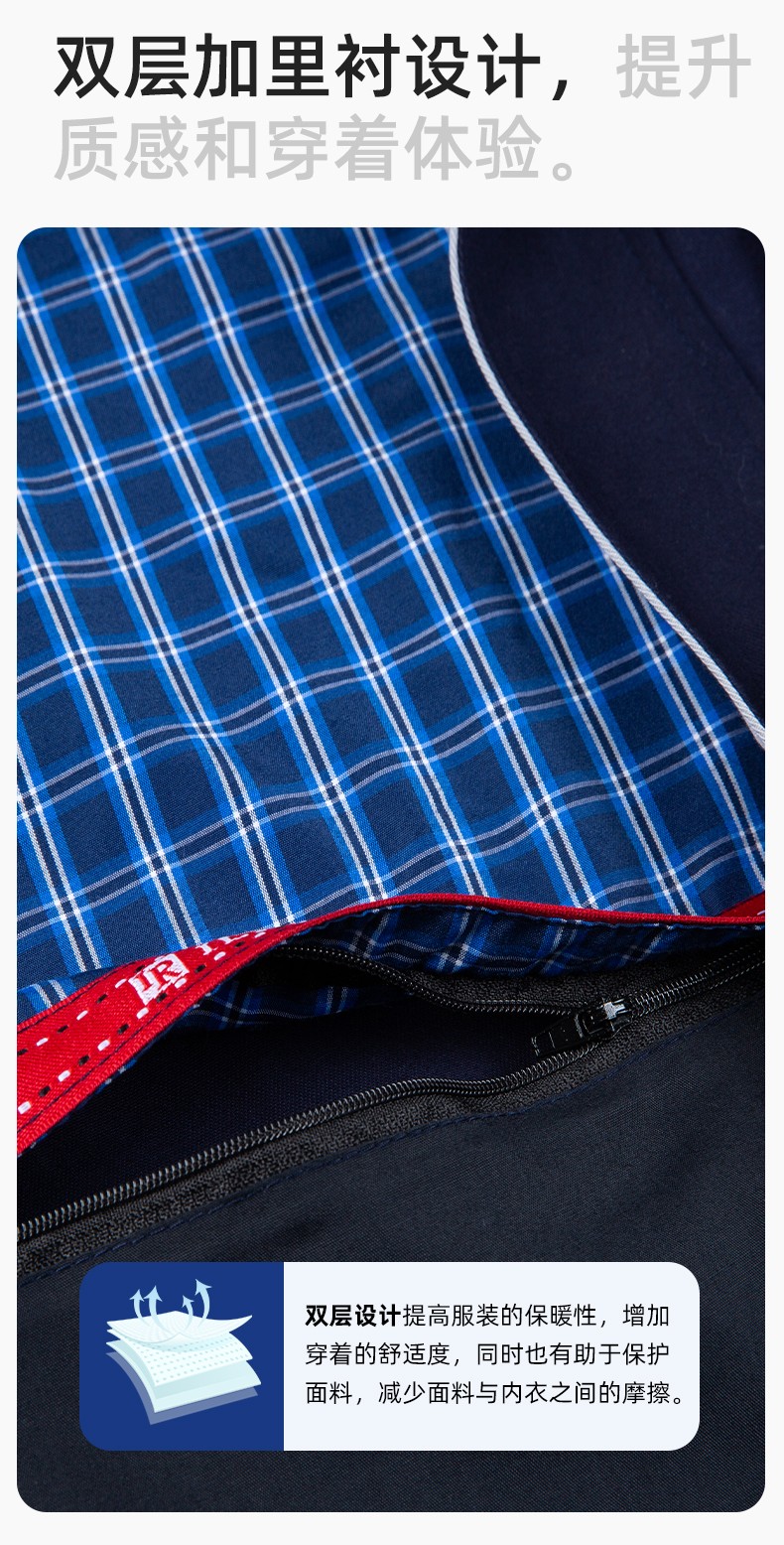 JC-H1806-3 雙層純棉工作服套裝男反光條工地汽修機修服電焊服工裝勞保服定制(圖5)