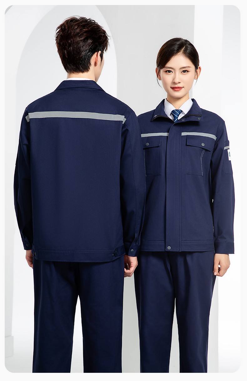 JC-H9935 純棉防靜電工作服套裝男汽修車間工廠電焊服廠服反光條工裝勞保服(圖18)