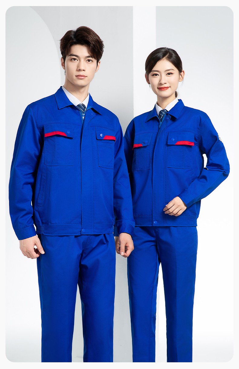 YM-20801 防靜電工作服定制春秋加厚耐磨套裝男女加油加汽站化工車間勞保服(圖15)