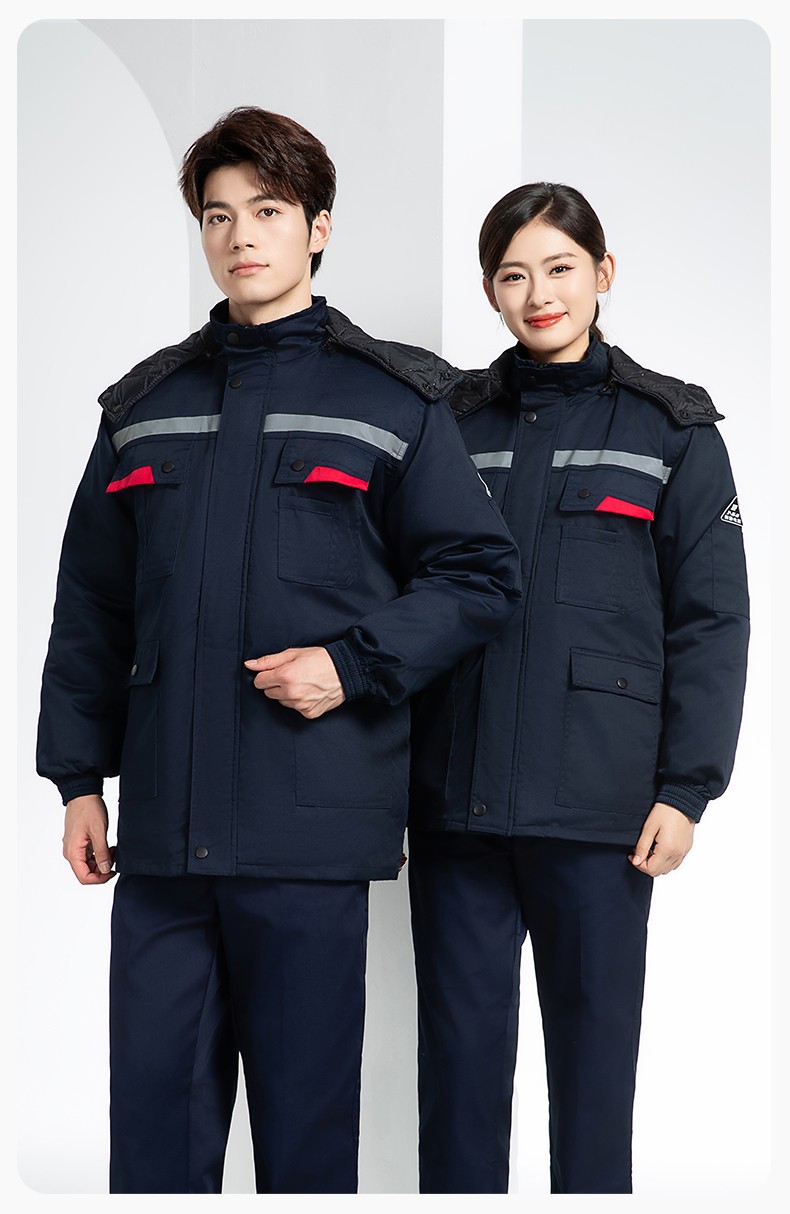 YM-20901Z 加油站靜電工作棉服電子工廠男女冬季勞保工程棉衣棉襖加厚工作服(圖18)