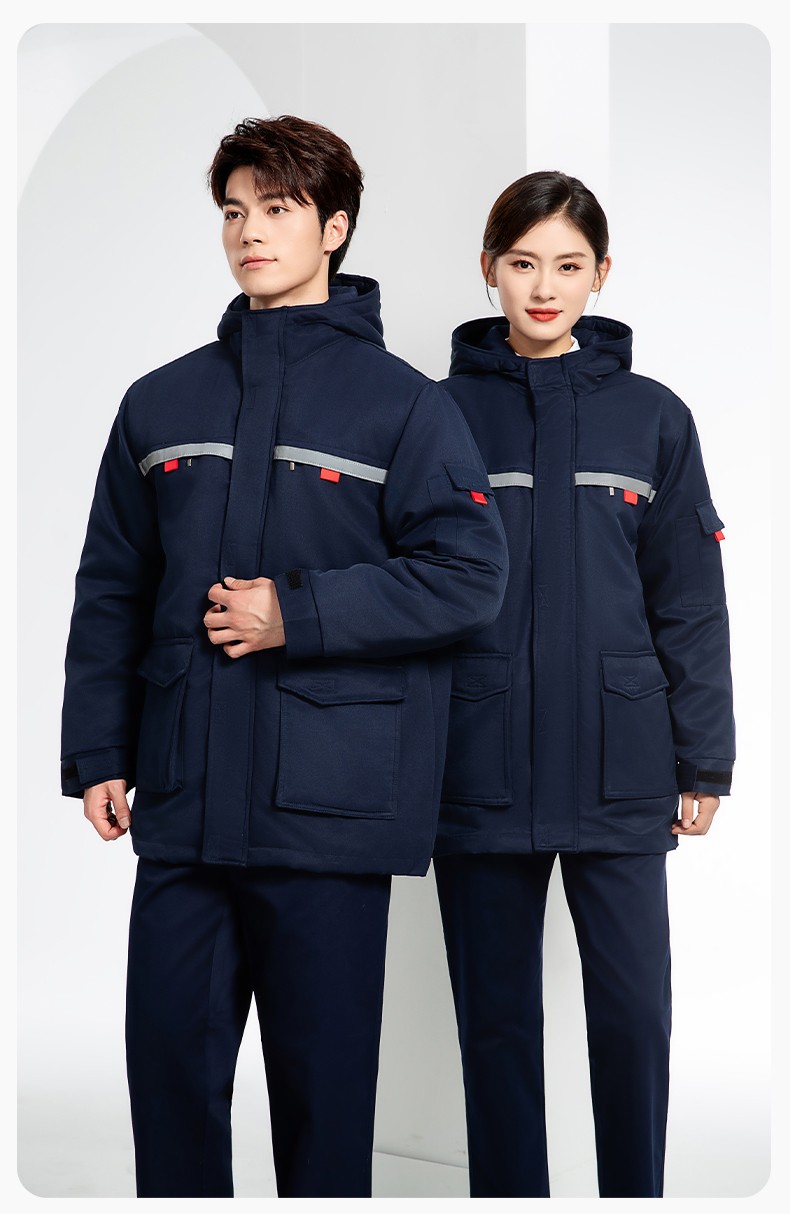 JC-S011 冬季可拆卸工作服棉衣定制供電公司保暖棉襖加厚加絨勞保服防寒服(圖16)