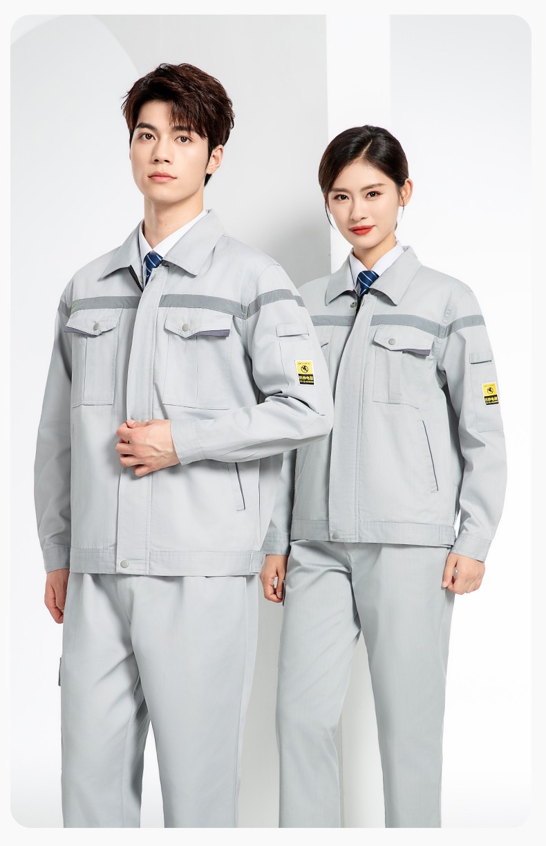 JC-S2203 春秋防靜電工作服套裝定制男耐磨工地勞動石油石化工裝勞保服上衣(圖16)