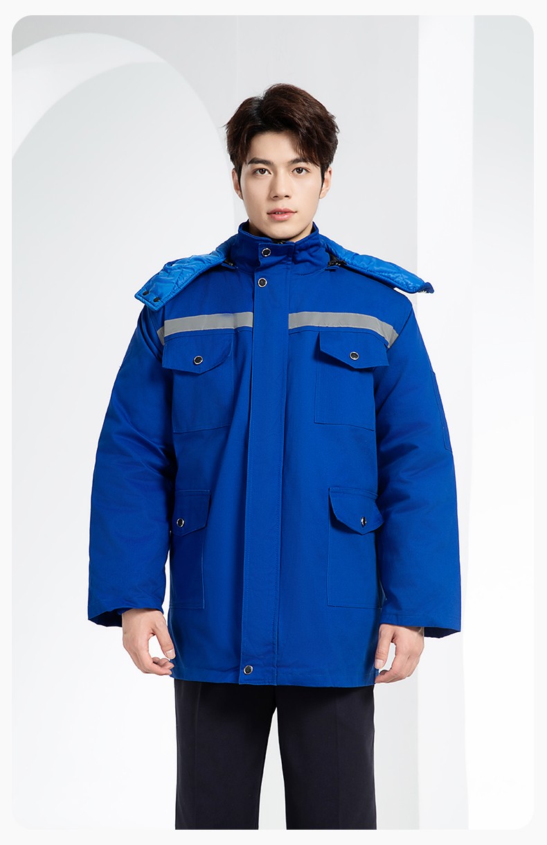QMMF20101 冬季工作服棉服定制純棉耐磨加厚保暖物業工程勞保服反光棉襖印字(圖16)