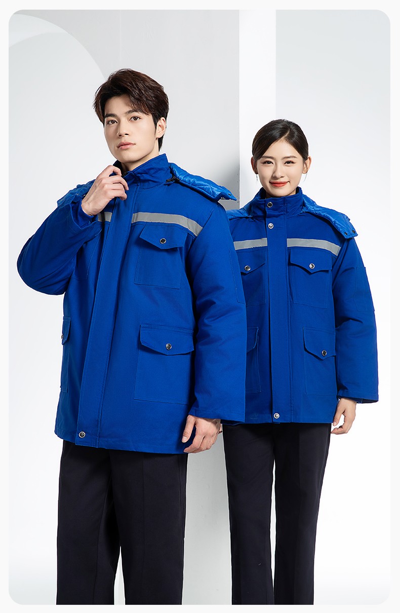 QMMF20101 冬季工作服棉服定制純棉耐磨加厚保暖物業工程勞保服反光棉襖印字(圖15)
