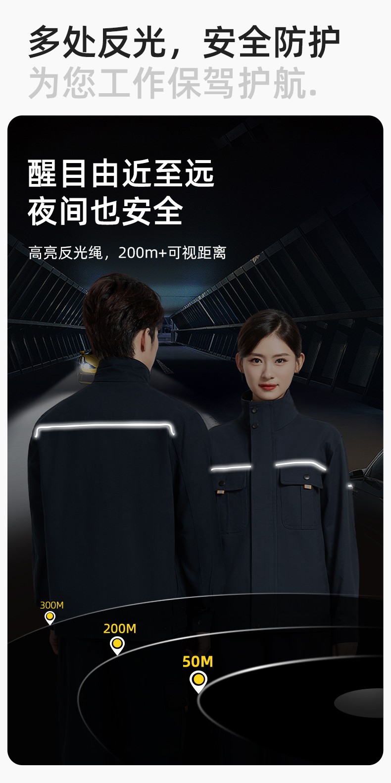 BF-802 春秋純棉反光條勞保工作服套裝耐磨防燙電焊干活工裝定制(圖4)