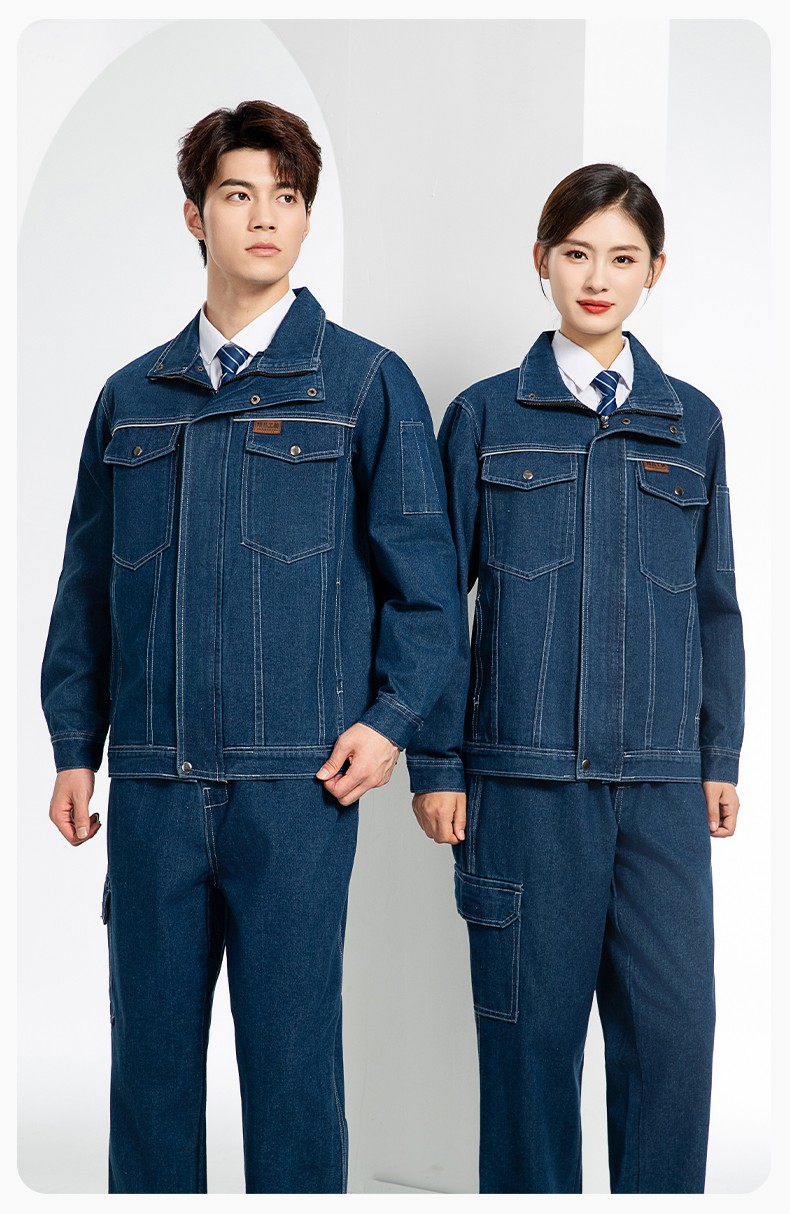 BF-801 春秋牛仔工作服套裝男反光電焊工防燙抗火花汽機(jī)修工廠勞保服定制(圖13)